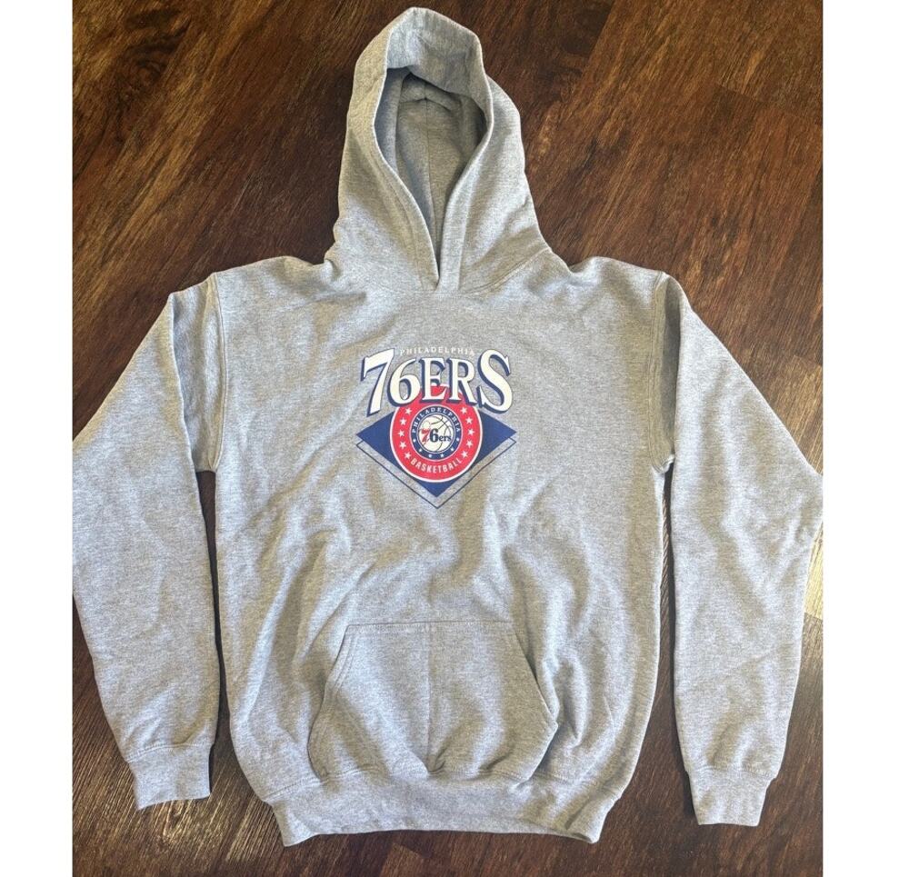 NBA G-III Philadelphia 76ers Gray Retro Diamond Youth XL Hoodie